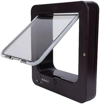 Asixxsix Smart Cat Door, Collar Activated Pet Door, Automatic Sensor Cat Flap Pet Gate for Interior Door and Exterior Door, Kitty Kittens Doggie Easy to Install