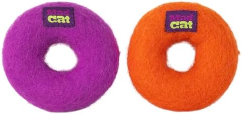 Mad Cat Wacky Wool Rings, Catnip and Silvervine Blend Cat Toys, Pack of 2