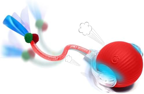 Interactive Cat Toys for Indoor Cats – Motion Activated Automatic Cat Ball with SpeedyTail, 3 Play Modes, Rechargeable LED Rolling Ball, Kitten Toys for Bored Indoor Cats, Smart Cat Enrichment Toy