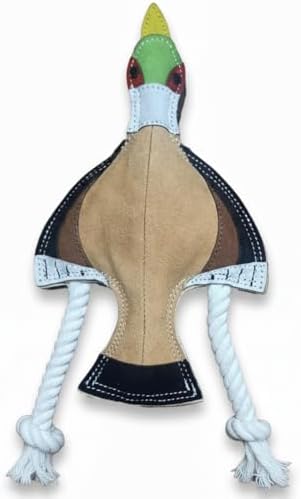 Fuzzl Eco Leather Pip Pheasant Toy Natural and Tough Dog Toys - Long Lasting Chew Toys for Aggressive Chewers - Strong Dog Toy for Dogs and Puppy