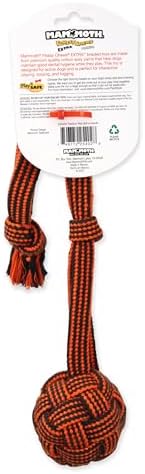 Mammoth Pet Products 43725402: Extra Flossy Webbing Ball w/Fling Handle Dog Toy, 20In