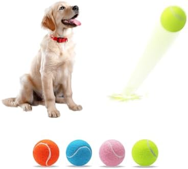 Magicorange Tennis Balls for Dogs,Colorful Easy Catching Dog Balls,4 Pack