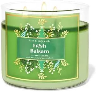 Bath & Body Works, White Barn 3-Wick Candle w/Essential Oils - 14.5 oz - 2021 Christmas Scents! (Fresh Balsam)