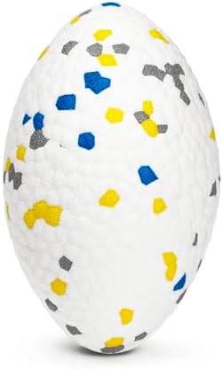 Moonorange 4.72" Indestructible Large Rugby Balls for Aggressive Chewers Durable Olive Bouncy Interactive Football Toy for Dogs Fetch Game Lightweight Floating Outdoor Training, White