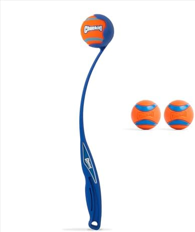 Chuckit! Ultra Ball and Launcher Bundle, Sport 18in, 2 Pack Medium 2.5in
