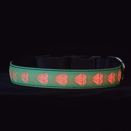 Subversive USB-C led Light up Airtag Dog Collar, Subversive 3D Sunflower Design Comfortable and Soft Material,Multicolored Lighting (D-Green, XS(7.87-11.8"))