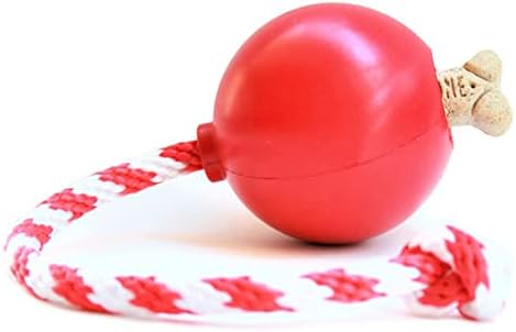 SodaPup USA-K9 Cherry Bomb – Durable Dog Tug Toy, Treat Dispenser, Chew Toy Made in USA from Non-Toxic, Pet Safe, Food Safe Natural Rubber Material for Bonding, Exercise, Training & More