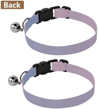 2 Pack Dog Collar Gradient Light Pink Dog Bell Collar, Adjustable Length 10.6" to 17.1"