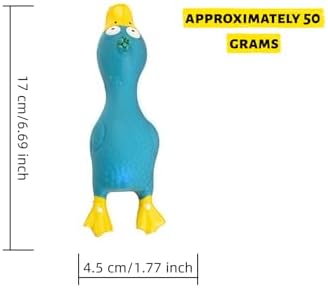 6.7" Squeaky Latex Dog Toy gripping, Cute Little Chicken Rubber Toy for Chewing and Grinding Teeth Interactive Play for Small Medium Dogs -(1Pcs Blue)