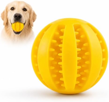 GASHIK Dog Treat Ball for Dogs, Rubber Dental Chew Toy for Dogs