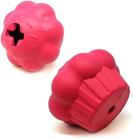 SodaPup MuttsKickButt Cupcake – Durable Dog Treat Dispenser & Chew Toy Made in USA from Non-Toxic, Pet Safe, Food Safe Natural Rubber for Mental Stimulation, Problem Chewing, Calming Nerves & More