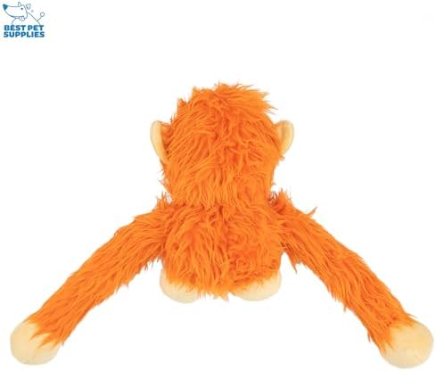 Best Pet Supplies O-Hug-Atan Interactive Squeaky Plush Toy for Small and Medium Breed Puppies or Dogs - O-Hug-Atan (Orange) (Pack of 5)