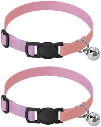 Cool Trendy Gradient Purple Puppy Collar 2 Pack Comfortable Cat Collar Adjustable Length 10.6" to 17.1"