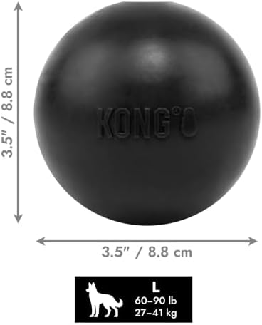 KONG Extreme Ball with Hole, Fetch Toy, Black, for Large/X-Large Dogs