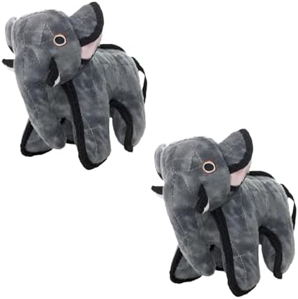 TUFFY® - 2 Pack Original : Elephant Dog Toy : Ultra Durable Plush Dog Toy with Multiple Layers & Reinforced Seams, Washable and Floats, Original Construction