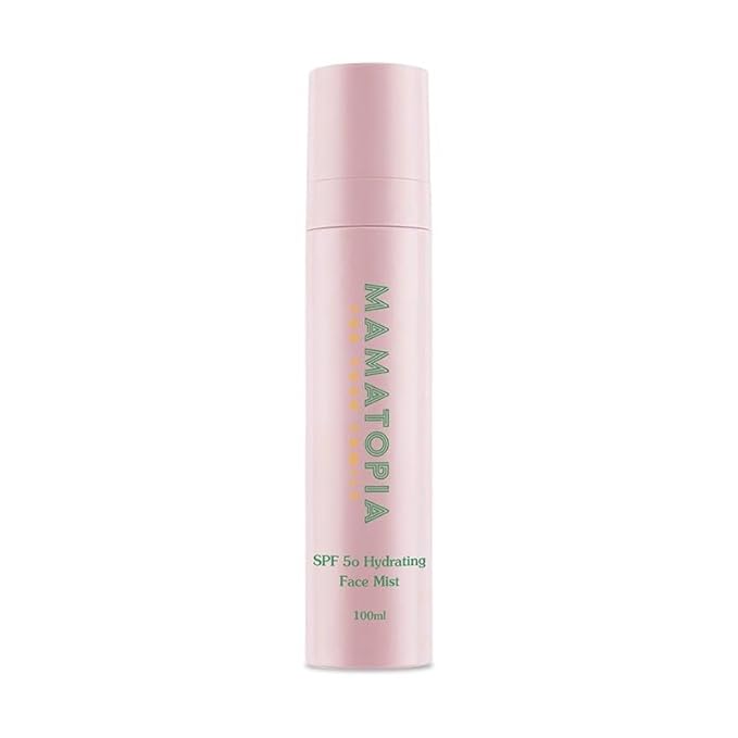 MAMATOPIA's Skin Care Extra Strength Hydrating Oil-Free, paraben-free, Non-Irritating, Natural Mineral Sunscreen Mist, SPF 50, Fresh Aloe scent