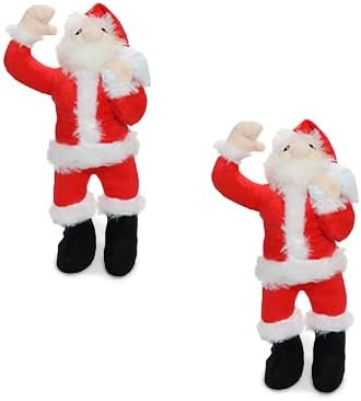 MIGHTY Tuffy 2 Pack Santa Ultra Durable Plush Dog Toy