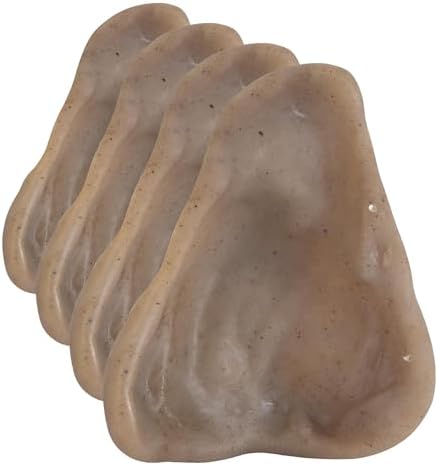 Pet Qwerks Pigs Ear BarkBone - Nylon Dog Bone for Aggressive Chewers - Bacon Flavor - 4.5" | (Pack of 4)