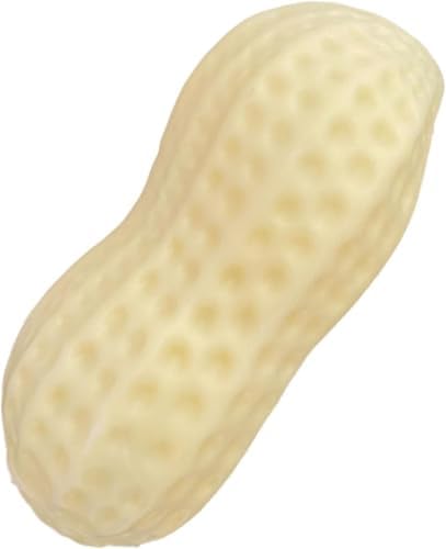 Dog Chew Toys, Interactive Peanut Shape Dental Care Squeaky Toy for Aggressive Chewers