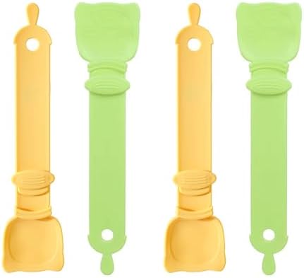 4PCS Cat Strip Feeder Cat treat Spoon Cat Food Spoon Pet Food Mixing Spoon Cats Strip Feeder Squeeze Spoon Multifunctional Lickable Treat Feeding Dispenser for Cat Liquid Snack and Wet Food