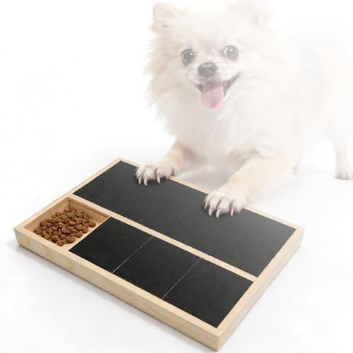 Dog Nails Grooming Board Multifunctional Removable Treat Dispenser and Scratch Training Tool Natural Wood Dog Scratch Board with Built-in Treat Dispenser for Gentle Nails Care
