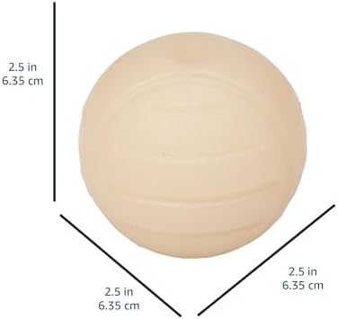 Amazon Basics Interactive Bouncy Durable Rubber Dog Toy Balls, Glow, 2.5 inch, Beige, Pack of 3