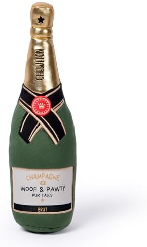 CHEWFFON Dog Toy, Interactive Champagne Shape Squeaky Toy for Boredom