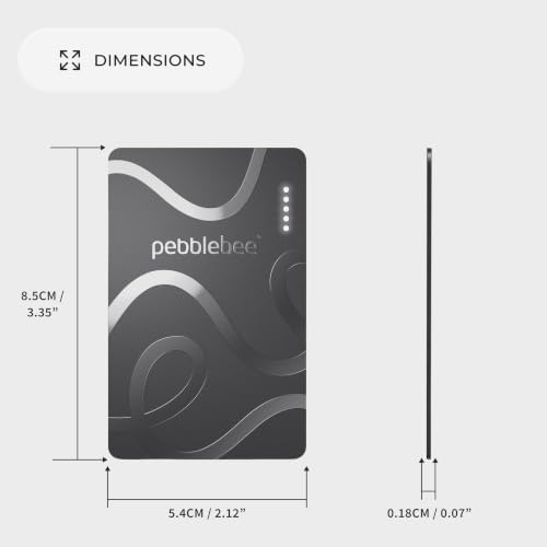 Pebblebee Card 5, Bluetooth Wallet Tracker | Alt to Air Tag, 18-Mo Battery | Thin Eco-Friendly Design | Scan-to-Return Link, Phone Finder, Works w/ Android