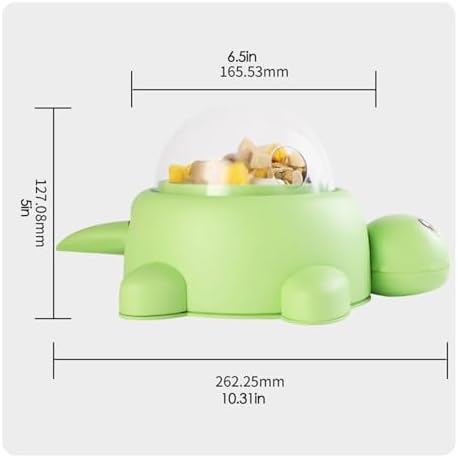 Interactive Puzzle Feeder Turtle Snack Dispenser Food Puzzle Slow Feeder Pet Toy Design with Press and Paw Action to Release Treats Suitable for Cats Dogs Home Play Feeding Routine