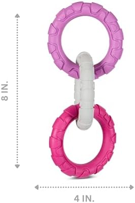 Bow Wow Pet Triple Rings Dog Toy – Vanilla Scented Tug & Fetch Chew Toy for Dental Health – Durable TPR Design