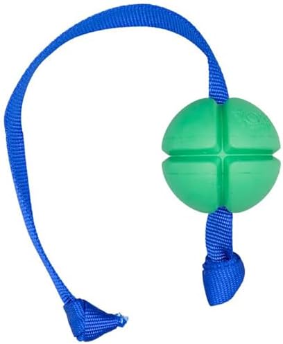 PetKORE: FloTex Tug - Medium - 2.5" Green, Rubber Dog Toy, Removable Strap Tail, Patented Airflow Grooves, Bounce-Fetch-Chew, Pet Indoor-Outdoor Play