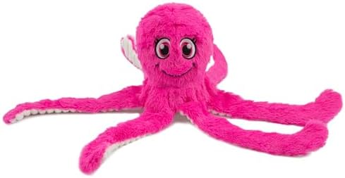 Best Pet Supplies Interactive Squeaky Dog Chew Toy, Ideal Dog Toys for Chewers, Small, Medium & Large Dogs, and Fetch Lovers - Octomutant (Fuchsia), Large