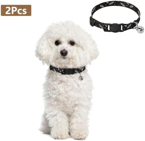 Cute Cartoon Bats Colorful Rainbow Wings Kitten Collar 2 Pack Collar for Cats Adjustable 10.6 to 17.1 Inches