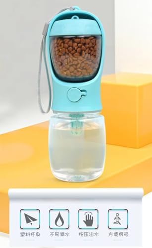 Portable Dog Water Bottle Dispenser, 600ML Large Dog Travel Water Bottle Squeeze Pet for Walking On The Go, Dog Hiking Accessories for Outdoor Walking, Hiking, Travel (Blue, L)
