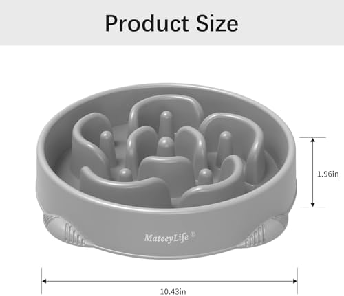 MateeyLife 1-Pack Slow Feeder Dog Bowls, 4 Cups, Dog Puzzle Feeder Bowl