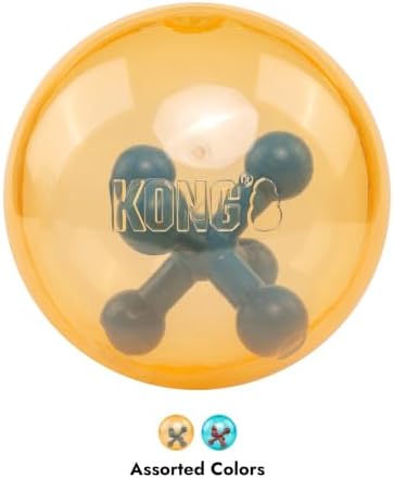 KONG Jumbler Jacks Dog Ball Toy, Interactive Rolling Rattle Ball