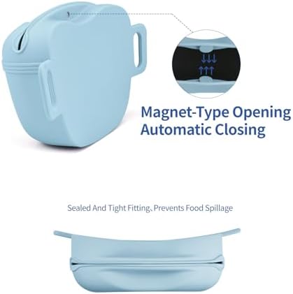 AUDWUD Magnetic Silicone Dog Treat Pouch with Adjustable Belt