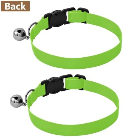 Yellow Green Gradient Cat Bell Collar 2 Pack Kitten Collars Adjustable 10.6 to 17.1 Inches