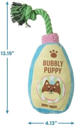 2-Pack Funny Squeaky Dog Toy Bundle - Cute Body Wash & Shower Head Plush Set - Interactive Spa Themed Soft Stuffed Toys for Puppies, Small & Medium Dogs - Dog Bath Time Gift