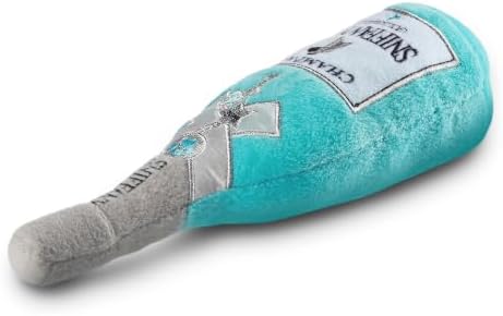 Dog Diggin Designs Sniffany & Co Champagne Plush Dog Toy | Luxury-Inspired Parody Bottle with Built-in Squeaker, Soft Plush Party Dog Toy – Shaken, Not Stirred!