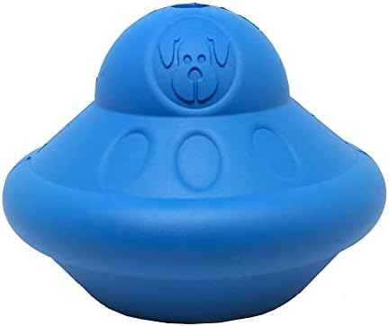 SodaPup Spotnik Flying Saucer - Durable Dog Treat Dispenser & Chew Toy Made in USA from Non-Toxic, Pet Safe, Food Safe Natural Rubber for Mental Stimulation, Problem Chewing, Calming Nerves, & More