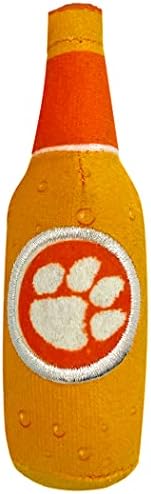 BEST PLUSH CAT TOY - NCAA CLEMSON TIGERS Complete Set of 3 piece Cat Toys filled with Fresh Catnip. Includes: 1 Helmet Cat Toy, 1 Football Cat Toy with Feathers & 1 Beer Bottle. Beautiful Team LOGOS