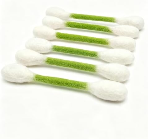 6 PCS Catnip Toy, Cotton Swabs Cat with Catnip, Swabs Catnip Toys Soft Plush Kicker Toys, Sturdy Teething Chew Toy for Indoor Cat, Giant Kitten Chew Sticks (Green)