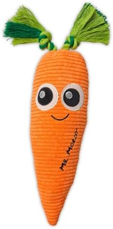 Orange Carrot Squeaky Plush Dog Chew Toy, 15.7 in Durable Rope Toy