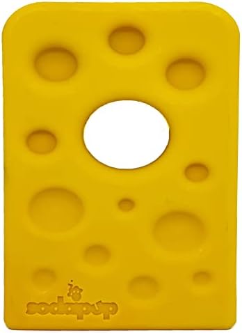 SodaPup Swiss Cheese Wedge – Durable Dog Chew Toy Made in USA from Non-Toxic, Pet Safe, Food Safe Nylon for Mental Stimulation, Clean Teeth, Fresh Breath, Problem Chewing, Calming Nerves & More