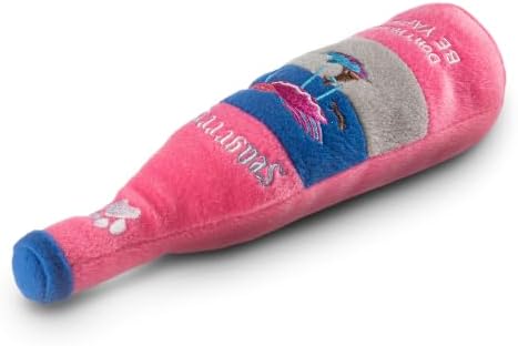 Dog Diggin Designs Seagrrrm’s “Be Yappy” Plush Dog Toy | Luxury-Inspired Parody Drink Bottle Dog Toy with Squeaker, Soft Plush Novelty Dog Toy – Shaken, Not Stirred!
