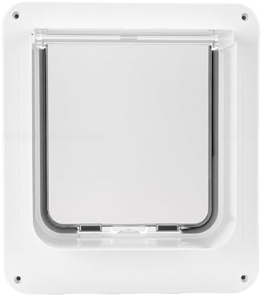 Yunseity Smart Cat Door, Automatic Cat Flap with Sensor, Collar Activated Pet Entry for Sliding Door, Electronic Pet with Remote Control