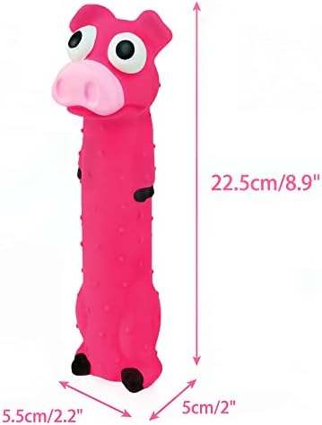 CHIWAVA 3PCS 9" Squeaky Latex Dog Toy Standing Stick Animal for Medium Dogs