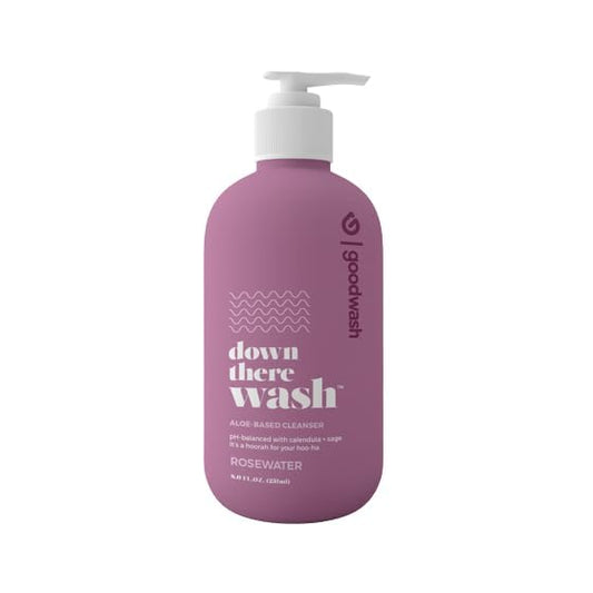 Good~wipe's Down There Wash Aloe-Based Intimate Cleanser, pH-Balanced with Calendula and Sage, Rosewater Scent, 8.11 fl oz (pack of 1)