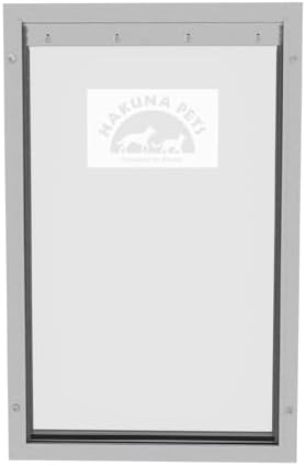Hakuna Pets Deluxe Aluminum Pet, Cat and Dog Door with 2-Way Locking Panel for Screens, Doors and Walls up to 2.8" Thick, X-Large, Silver
